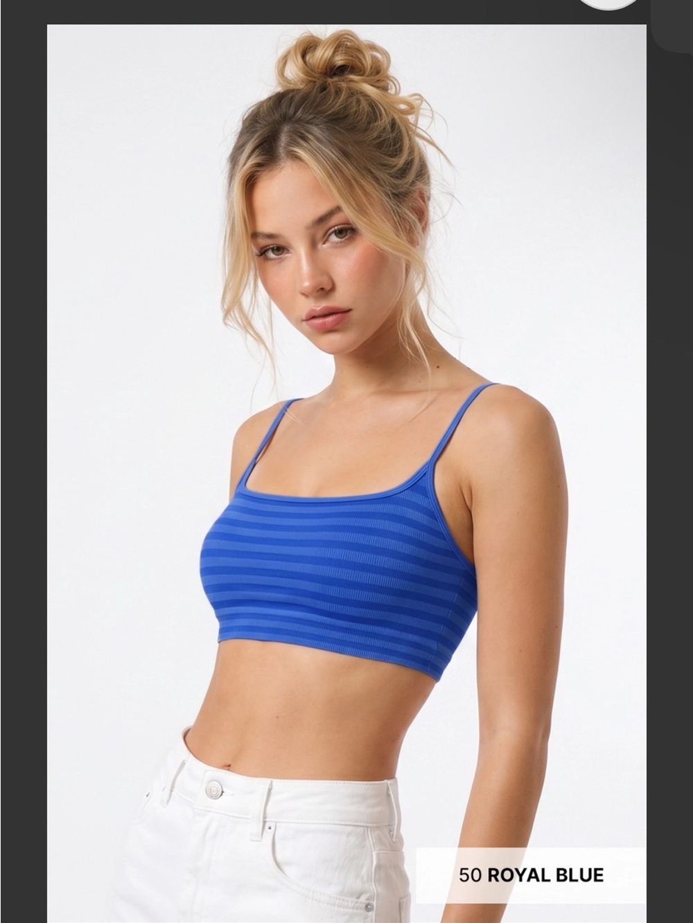 Nikibiki Striped Bralette - Royal Blue color. BRAND NEW no tags